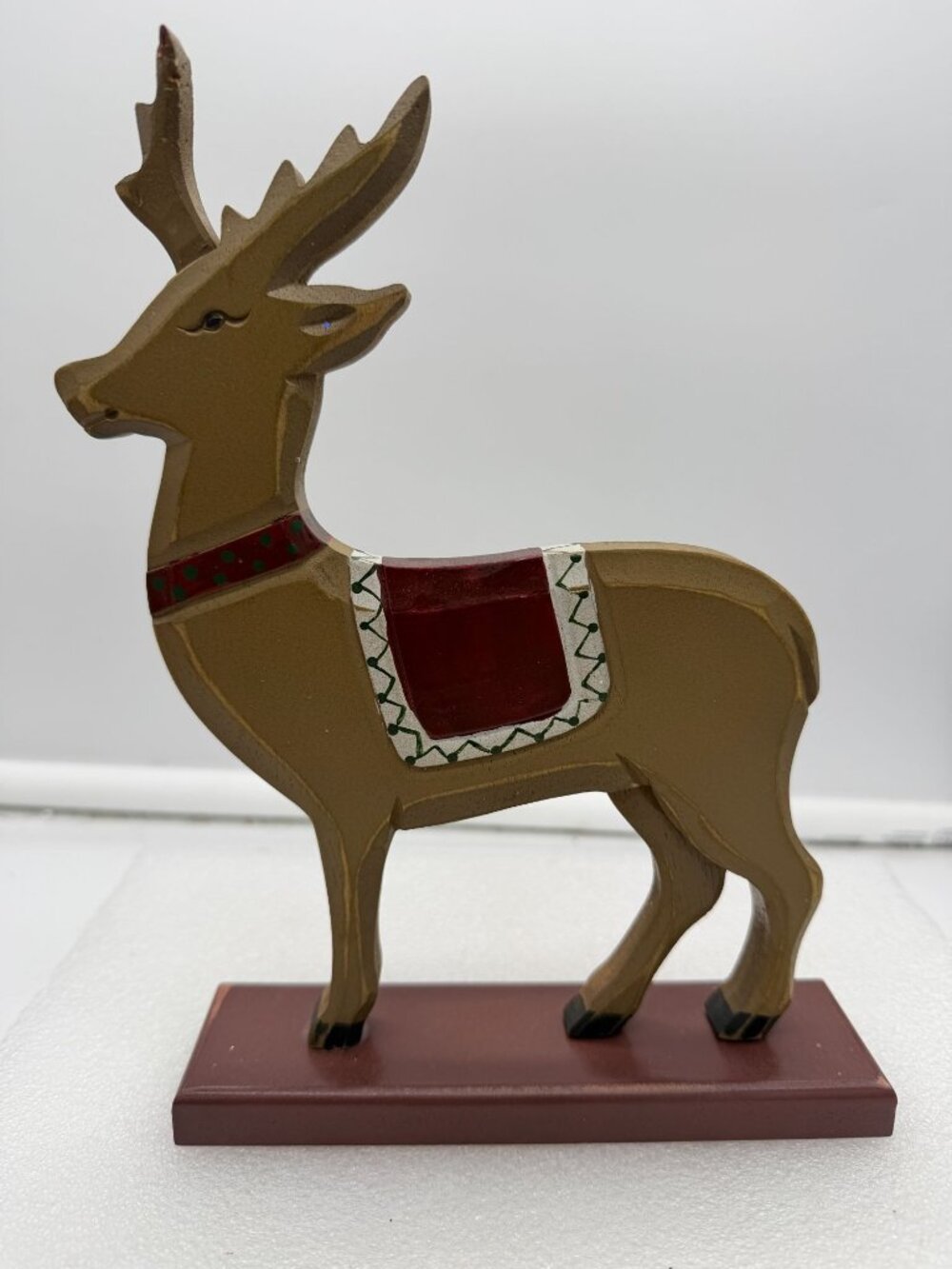 Vintage Wooden Reindeer Christmas Decoration-AS IS